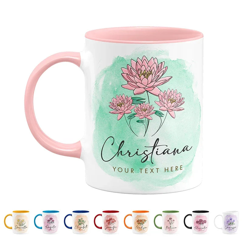 Mom's Flower - Birth Month Ceramic Custom Mug - GiftShire