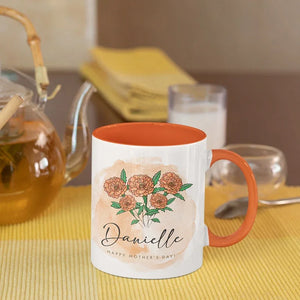 Mom's Flower - Birth Month Ceramic Custom Mug - GiftShire