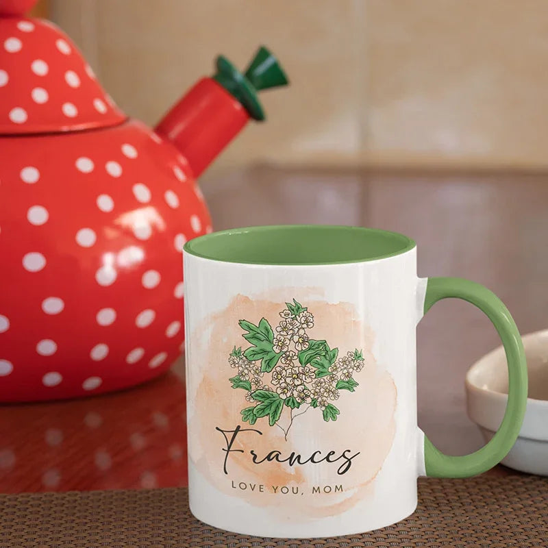 Mom's Flower - Birth Month Ceramic Custom Mug - GiftShire