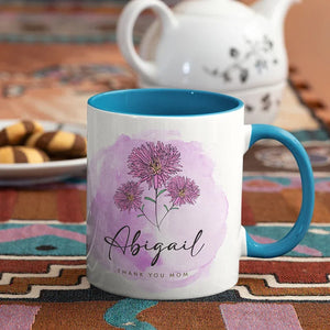 Mom's Flower - Birth Month Ceramic Custom Mug - GiftShire