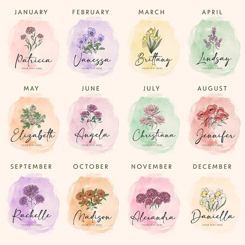 Mom's Flower - Birth Month Ceramic Custom Mug - GiftShire