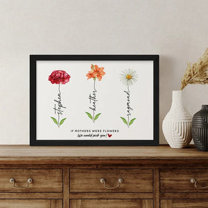 Mothers and Flowers - Personalized Home Decor Frame - GiftShire