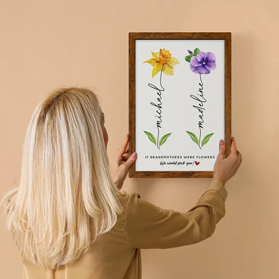Mothers and Flowers - Personalized Home Decor Frame - GiftShire