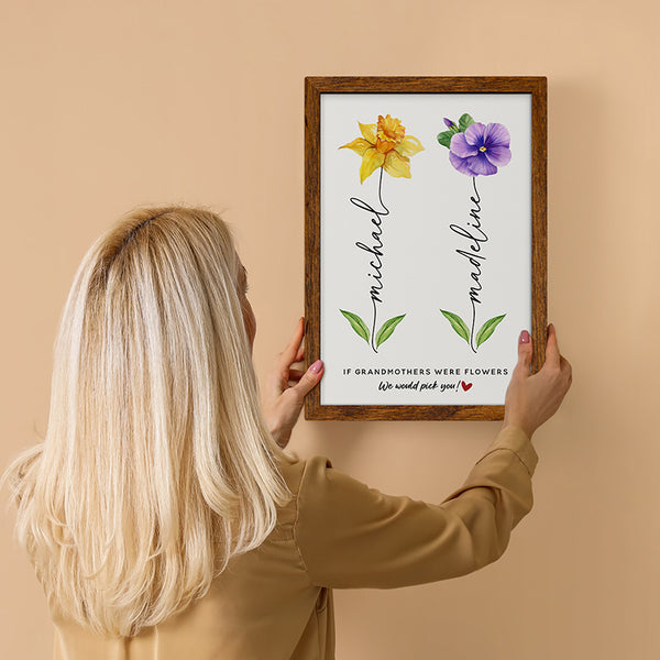 Mothers and Flowers - Personalized Home Decor Frame