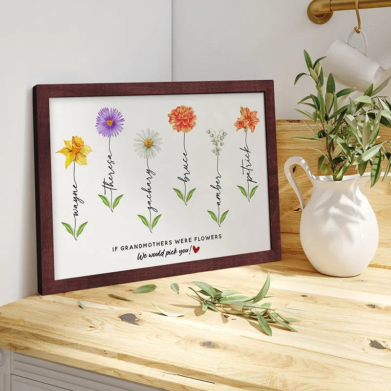 Mothers and Flowers - Personalized Home Decor Frame - GiftShire