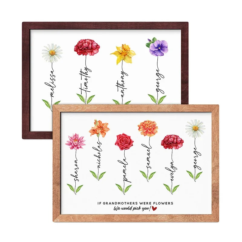Mothers and Flowers - Personalized Home Decor Frame - GiftShire