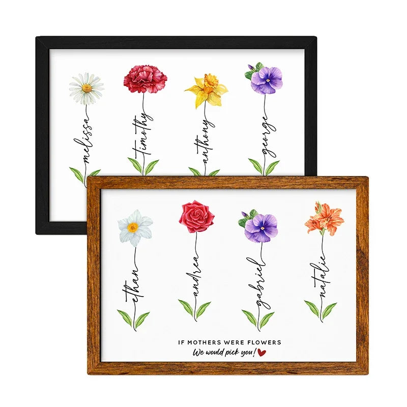 Mothers and Flowers - Personalized Home Decor Frame - GiftShire