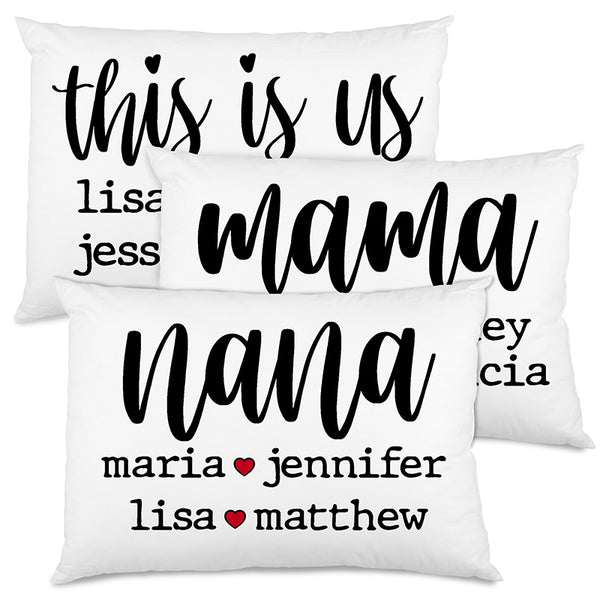 Mother's Day Personalized 20x30 Mama and Nana Pillow - GiftShire