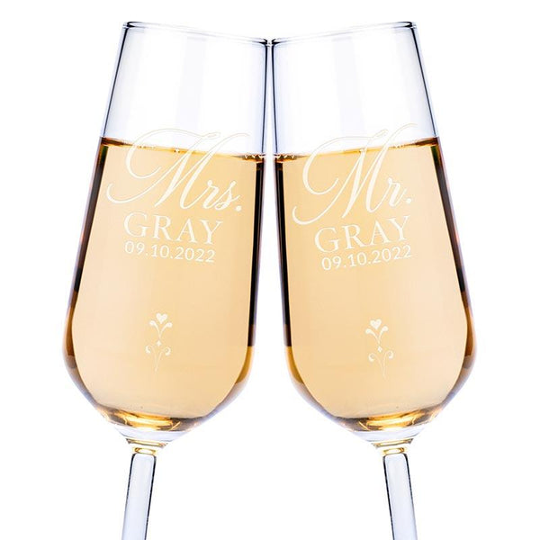 Mr and Mrs Champagne Flutes