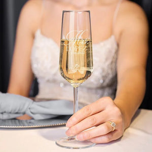 Personalized Mr. & Mrs. Wedding Flute for Toasting - GiftShire