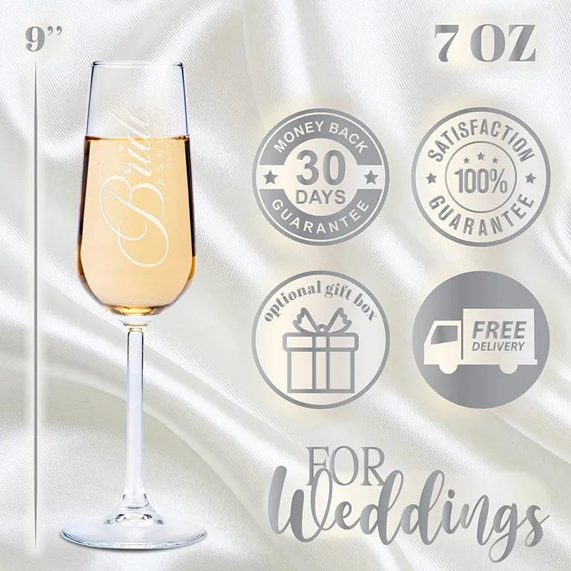 Personalized Mr. & Mrs. Wedding Flute for Toasting - GiftShire