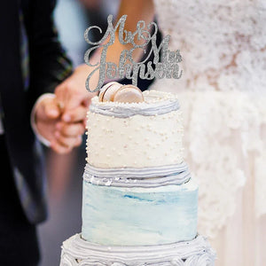 Mr and Mrs Custom Wedding Cake Topper - GiftShire