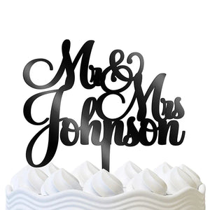 Mr and Mrs Custom Wedding Cake Topper - GiftShire