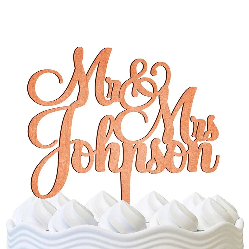 Mr and Mrs Custom Wedding Cake Topper - GiftShire