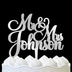 Mr and Mrs Custom Wedding Cake Topper - GiftShire
