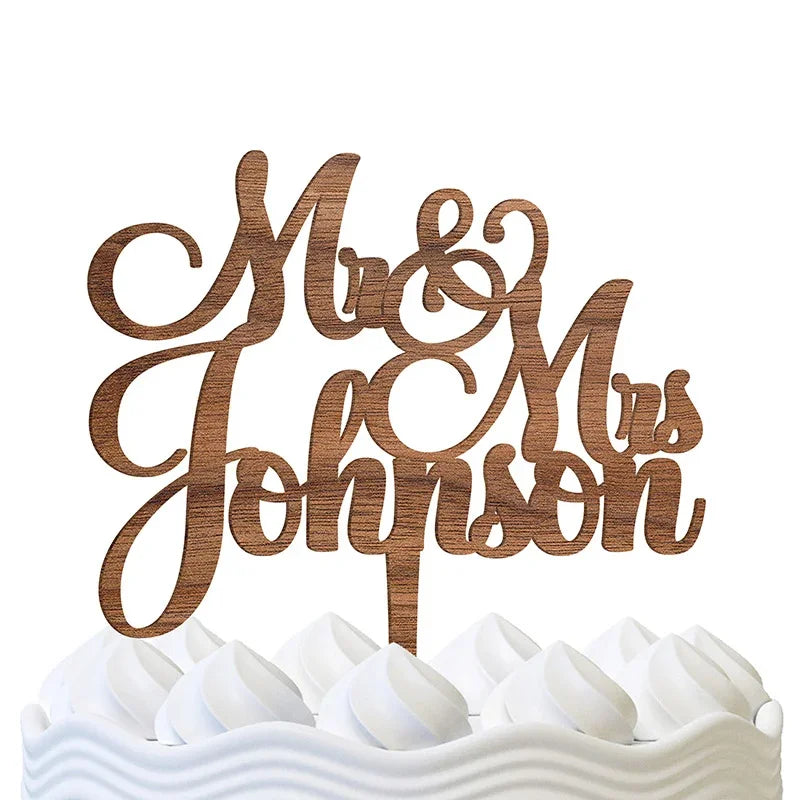 Mr and Mrs Custom Wedding Cake Topper - GiftShire