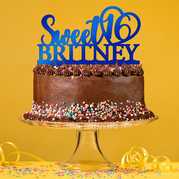 My Sweet 16 Cake Topper for Birthday Cake – 11 Colors Include Glitters