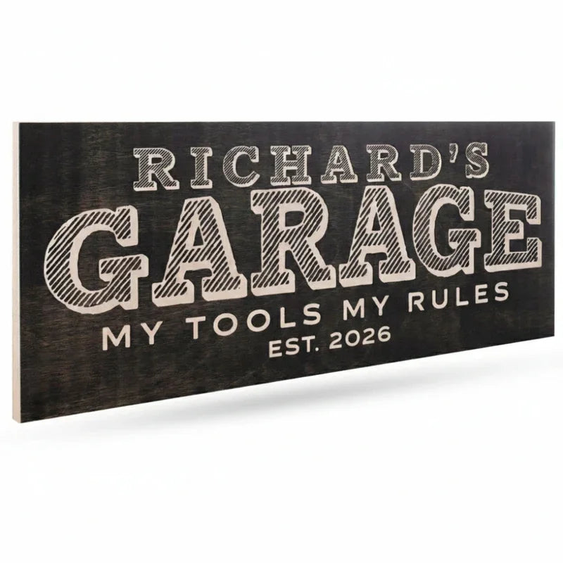Personalized Garage Sign For Wall - Gift for Him