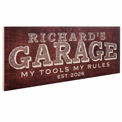 Personalized Garage Sign For Wall - Gift for Him