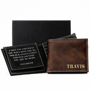 Name Engraved Wallet with Inside Message - GiftShire