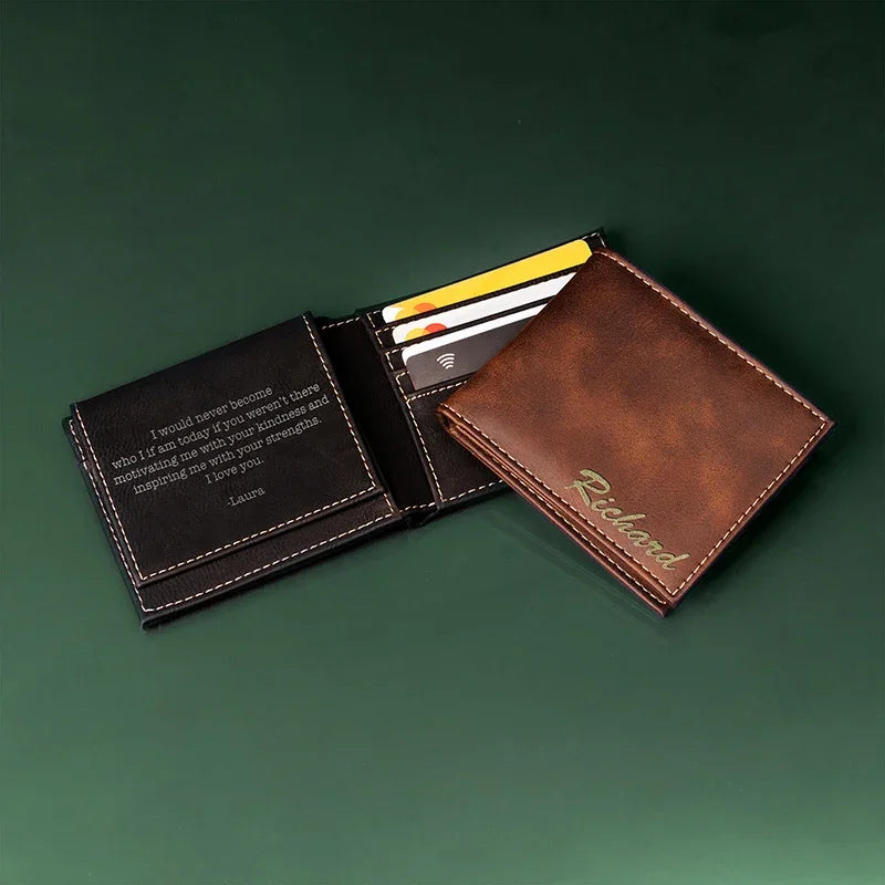 Name Engraved Wallet with Inside Message - GiftShire