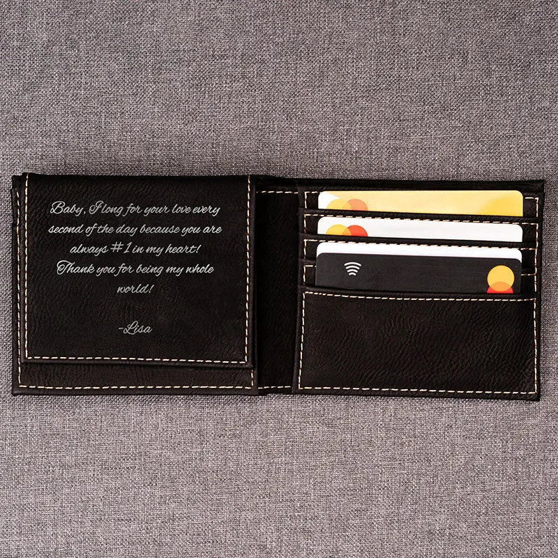 Name Engraved Wallet with Inside Message - GiftShire