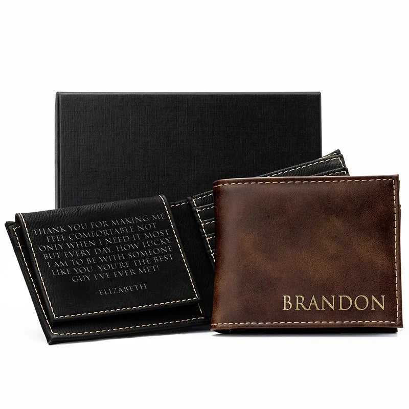 Name Engraved Wallet with Inside Message - GiftShire
