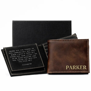 Name Engraved Wallet with Inside Message - GiftShire