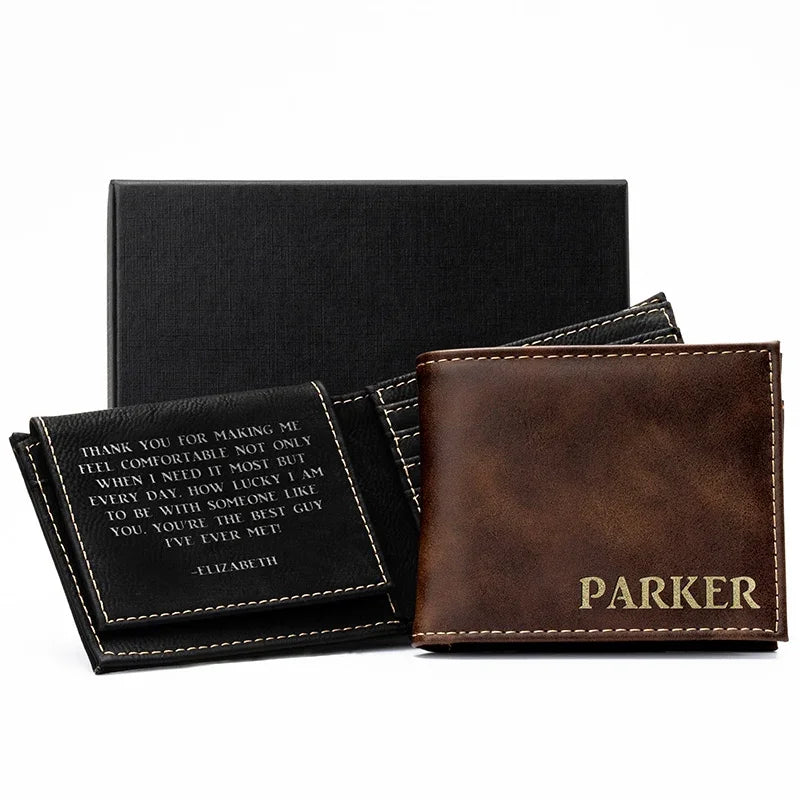 Name Engraved Wallet with Inside Message - GiftShire