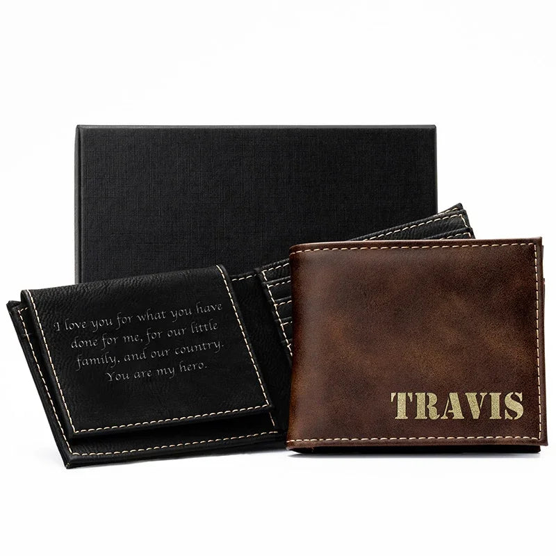Name Engraved Wallet with Inside Message - GiftShire