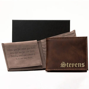 Name Engraved Wallet with Inside Message - GiftShire