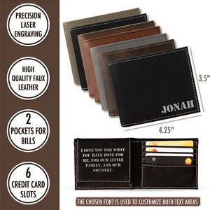 Name Engraved Wallet with Inside Message - GiftShire