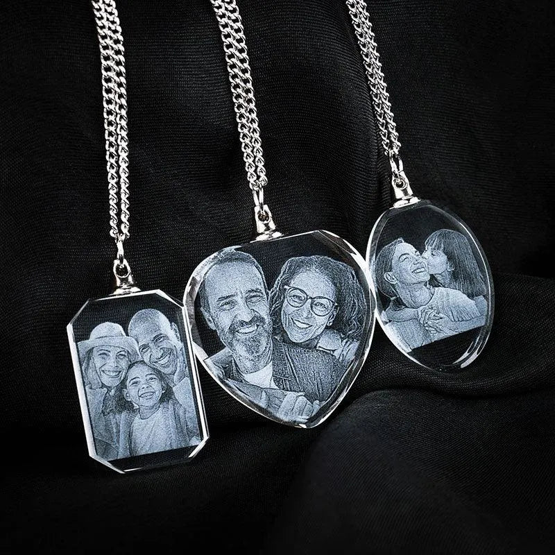 3D Crystal Necklace, Custom Photo Necklace - GiftShire