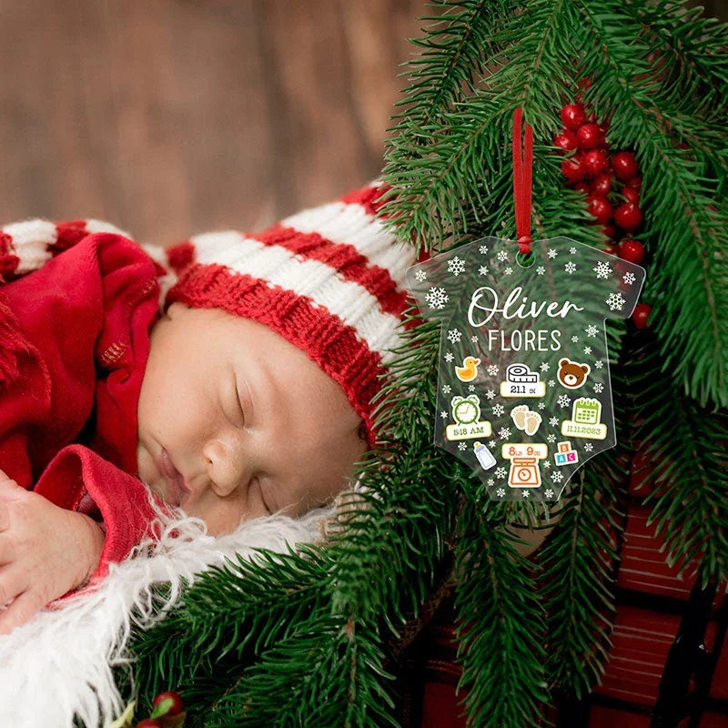 Newborn Onesie Stats Ornament - GiftShire