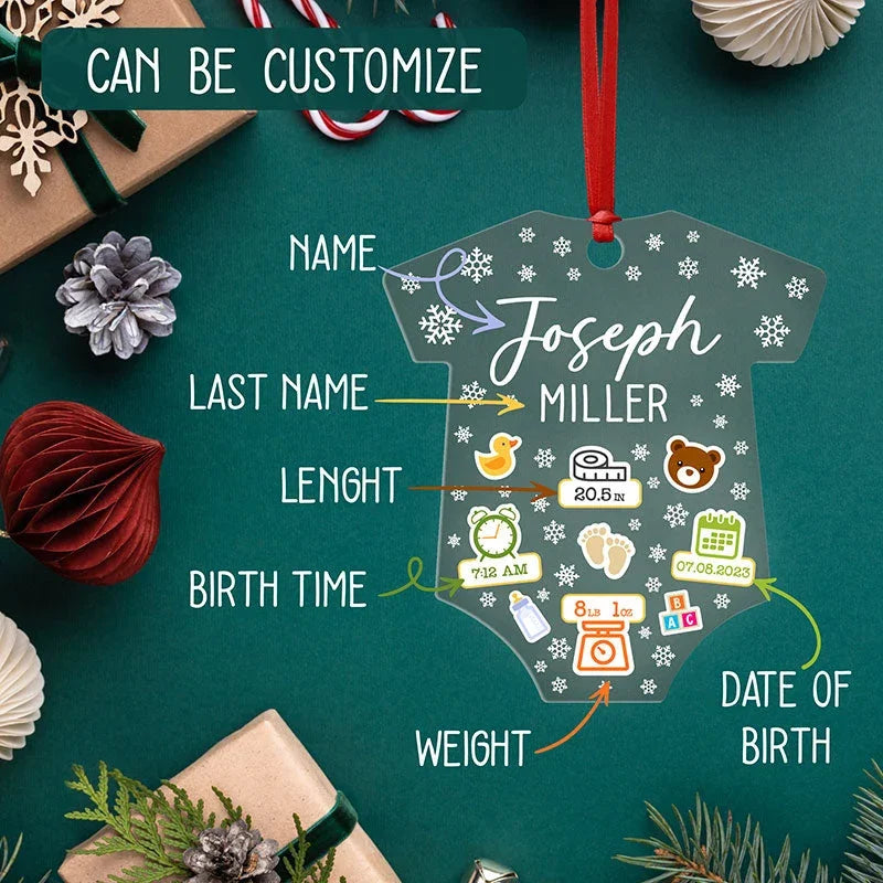 Newborn Onesie Stats Ornament - GiftShire
