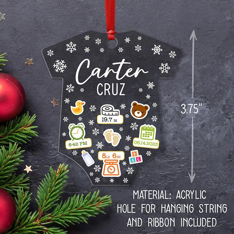 Newborn Onesie Stats Ornament - GiftShire