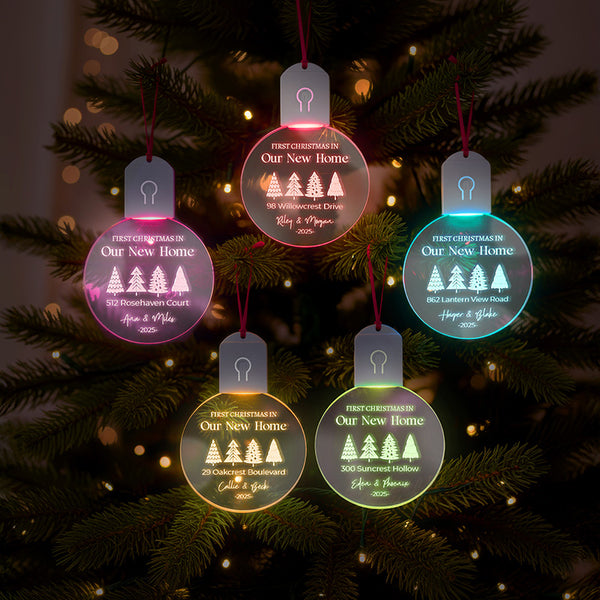 Our 1st Christmas In Our New Home - Self-Illuminating Ornaments