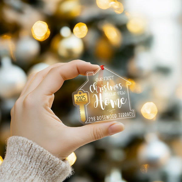 Our First Christmas in Our New Home with Key Cut Ornament