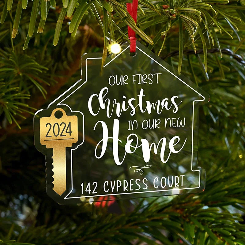 Our First Christmas in Our New Home with Key Cut Ornament - GiftShire