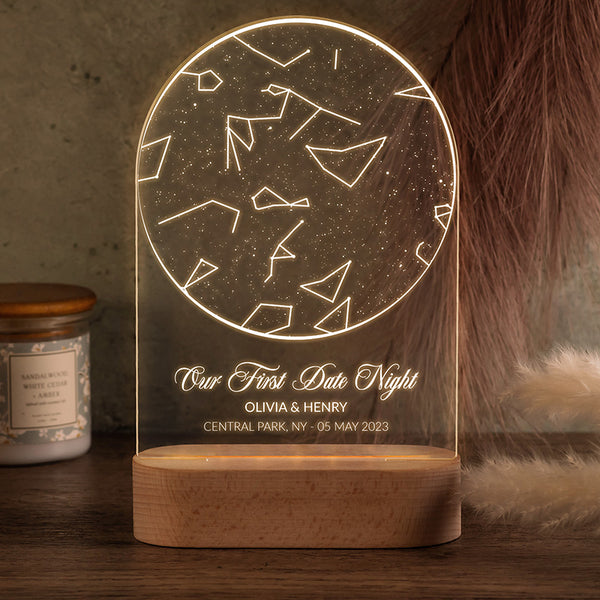Our Stars Aligned” Night Lights -  Star Map Customization of Your 1st Date