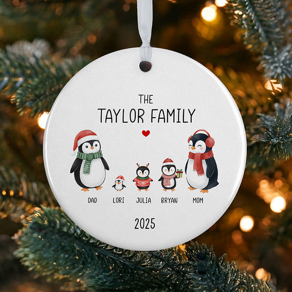 Penguin Family Christmas Ornament – Custom Christmas Tree Hangers for 2025