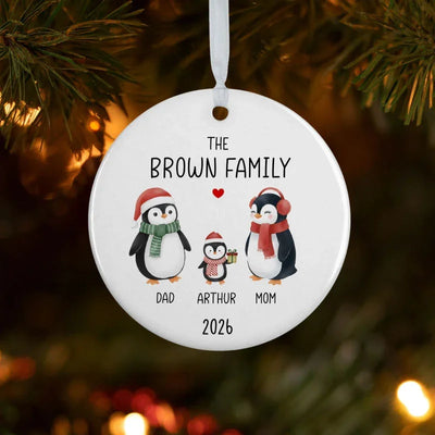 Penguin Family Christmas Ornament – Custom Christmas Tree Hangers