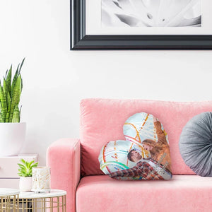Personalize Heart Shape Photo Pillow with Text - GiftShire