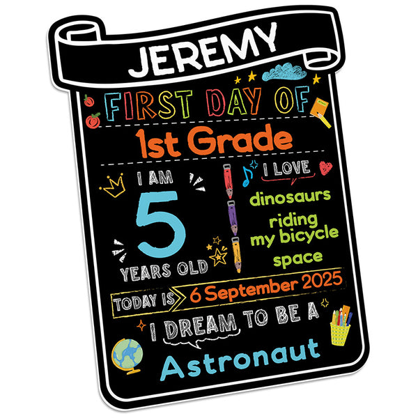 Personalized 1st Day of School Sign Board - Liquid Chalk Marker Included