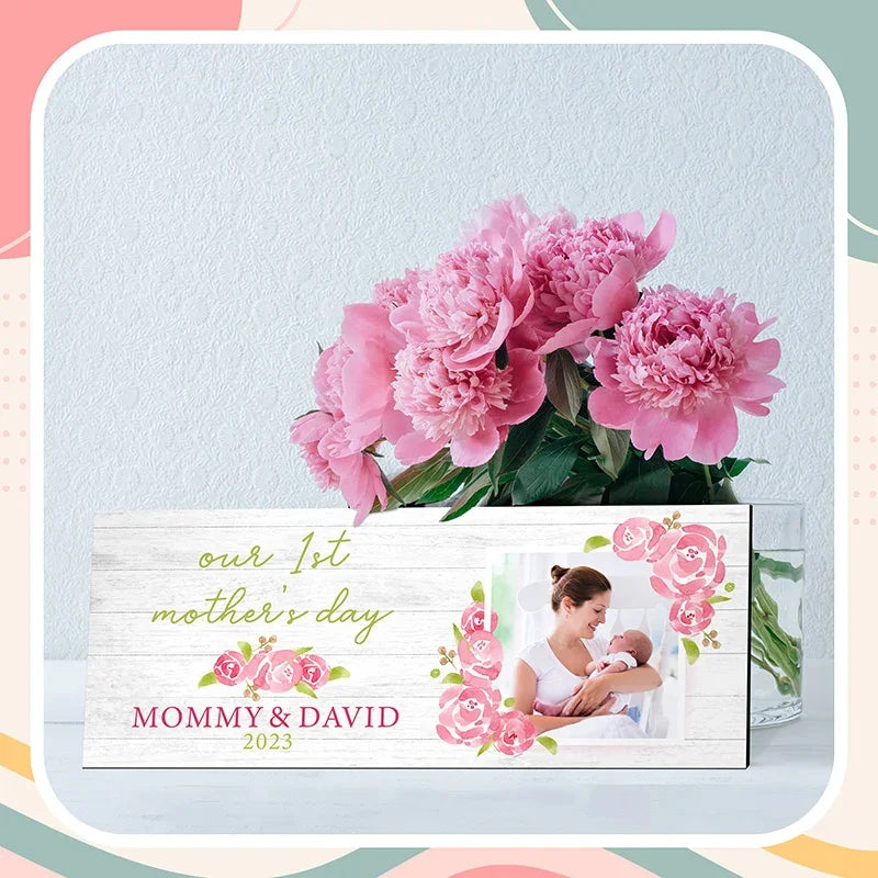 Personalized 1st Mother’s Day Gift – Photo Upload Wall Sign - GiftShire