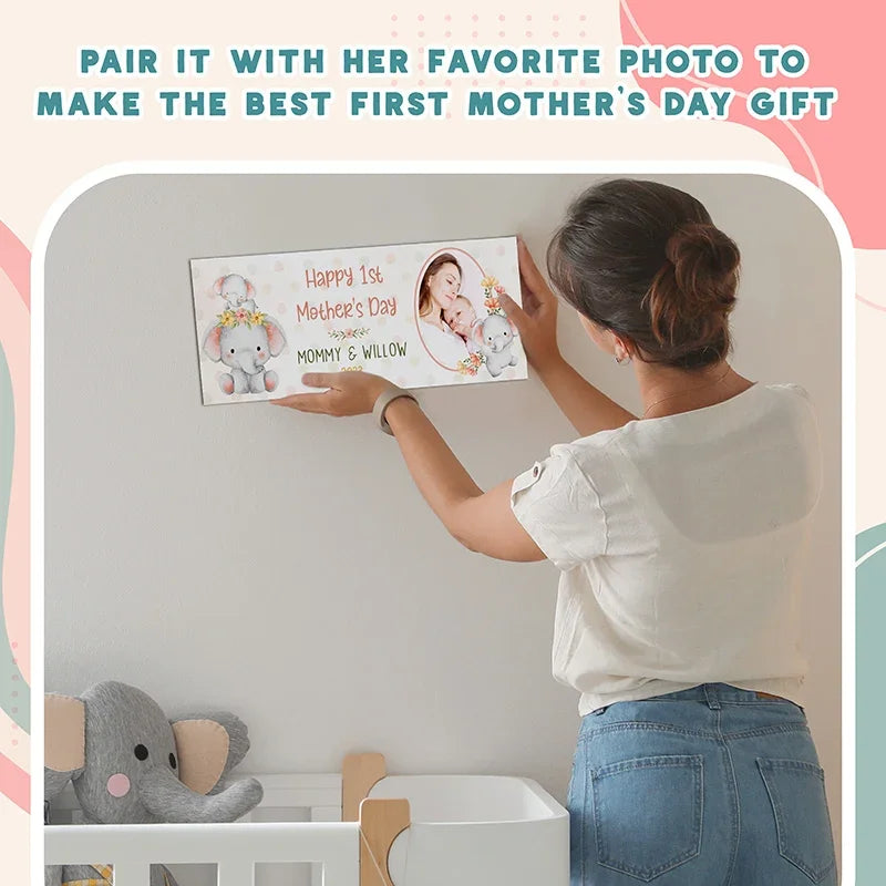 Personalized 1st Mother’s Day Gift – Photo Upload Wall Sign - GiftShire