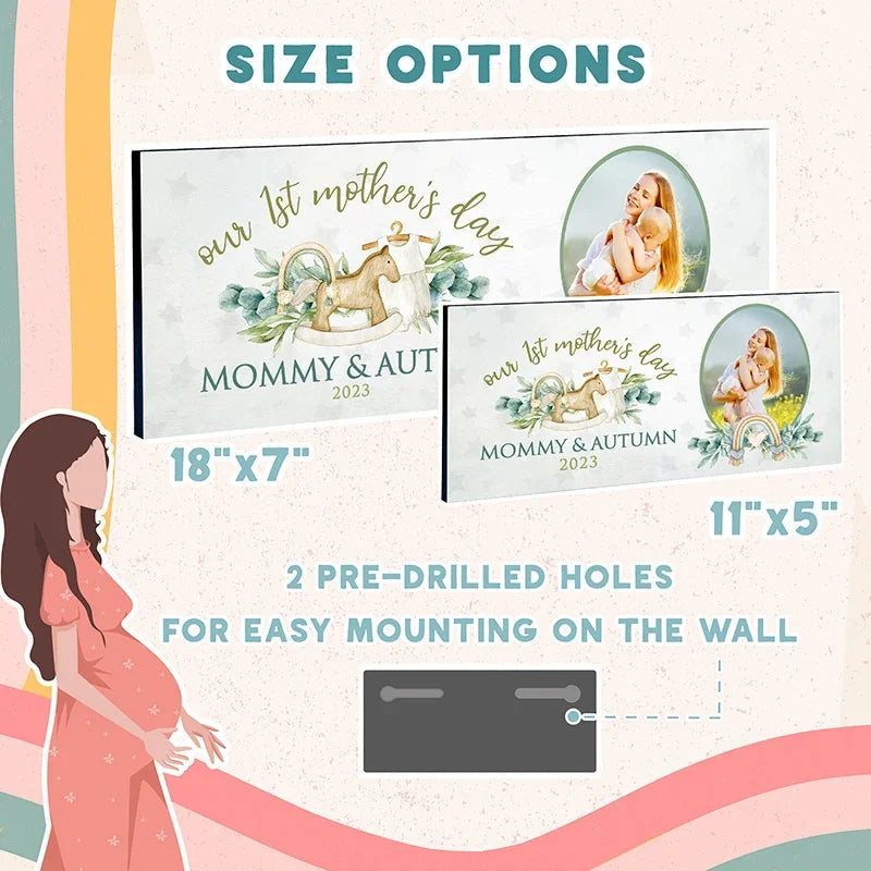 Personalized 1st Mother’s Day Gift – Photo Upload Wall Sign - GiftShire