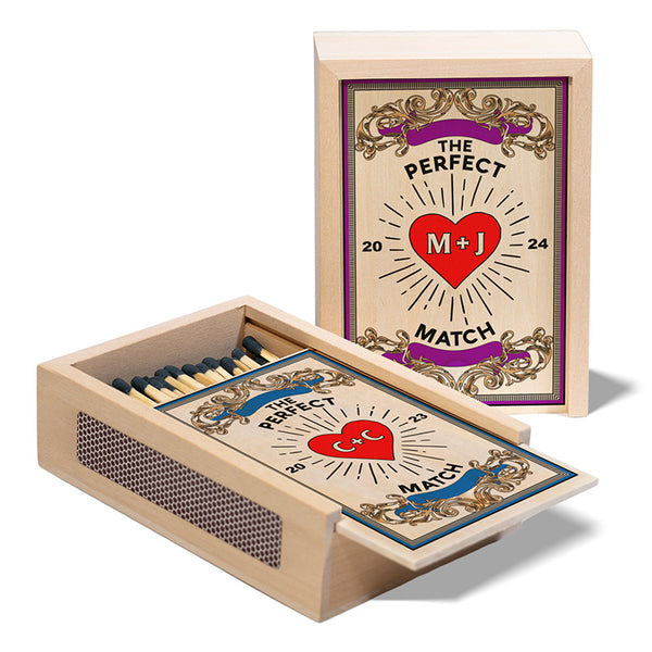 Personalized Wooden Match Box - Add Your Initial