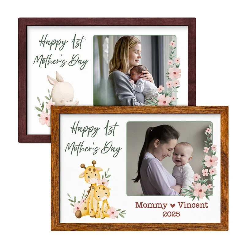 Personalized Animal Themed Mother & Baby Photo Frame