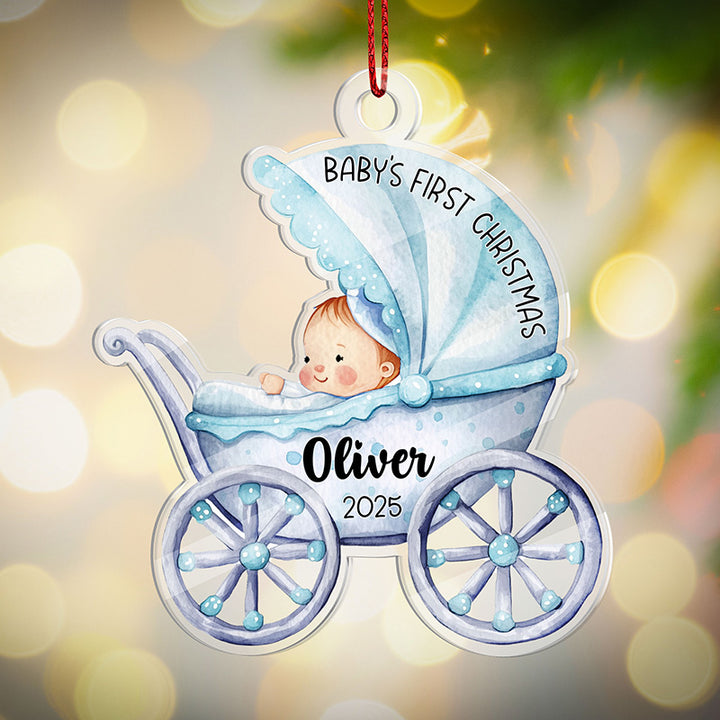 baby carriage ornament Personalized Baby Carriage Christmas Ornament